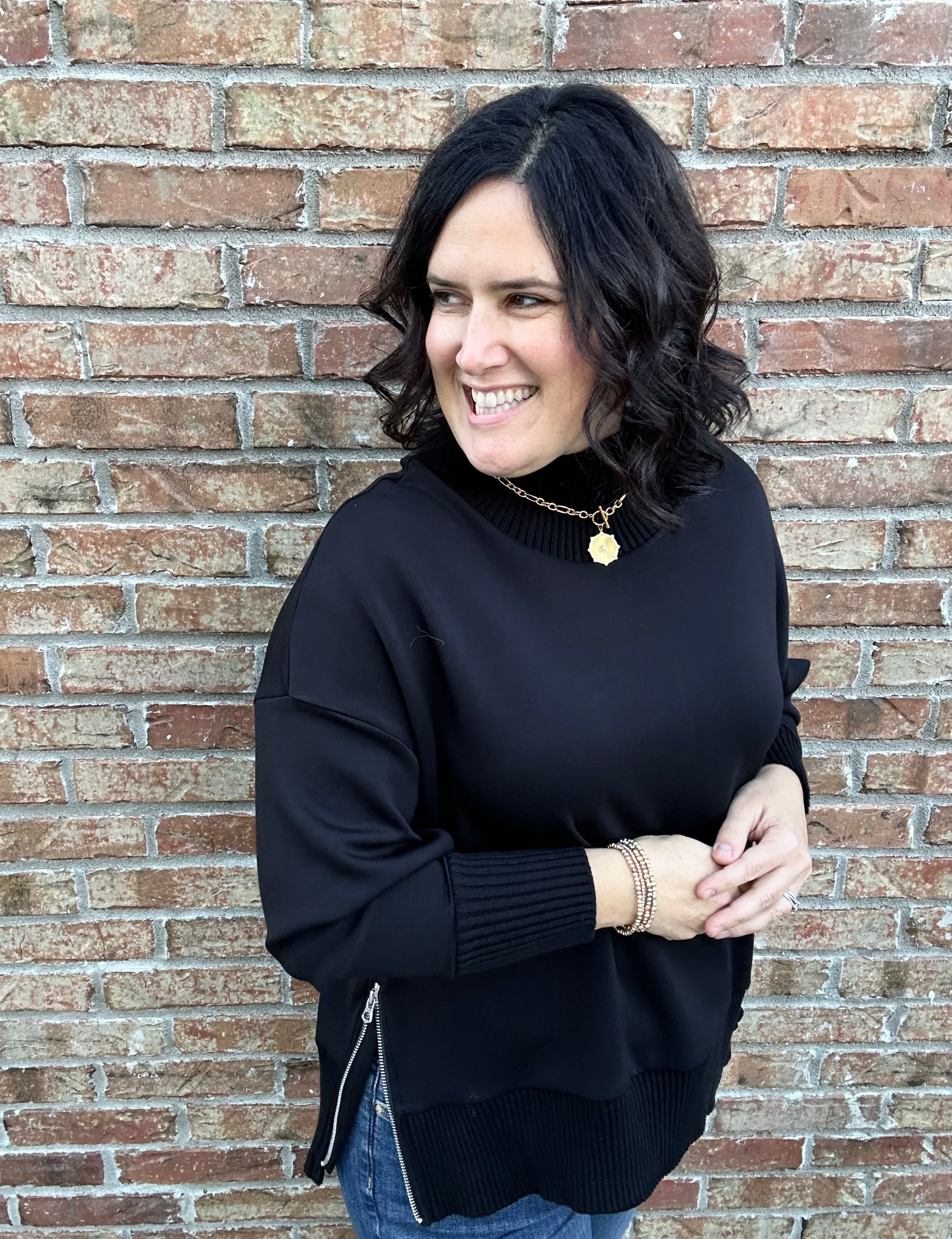 Black Katelyn Soft Knit Sweater Top - Sweater RD International