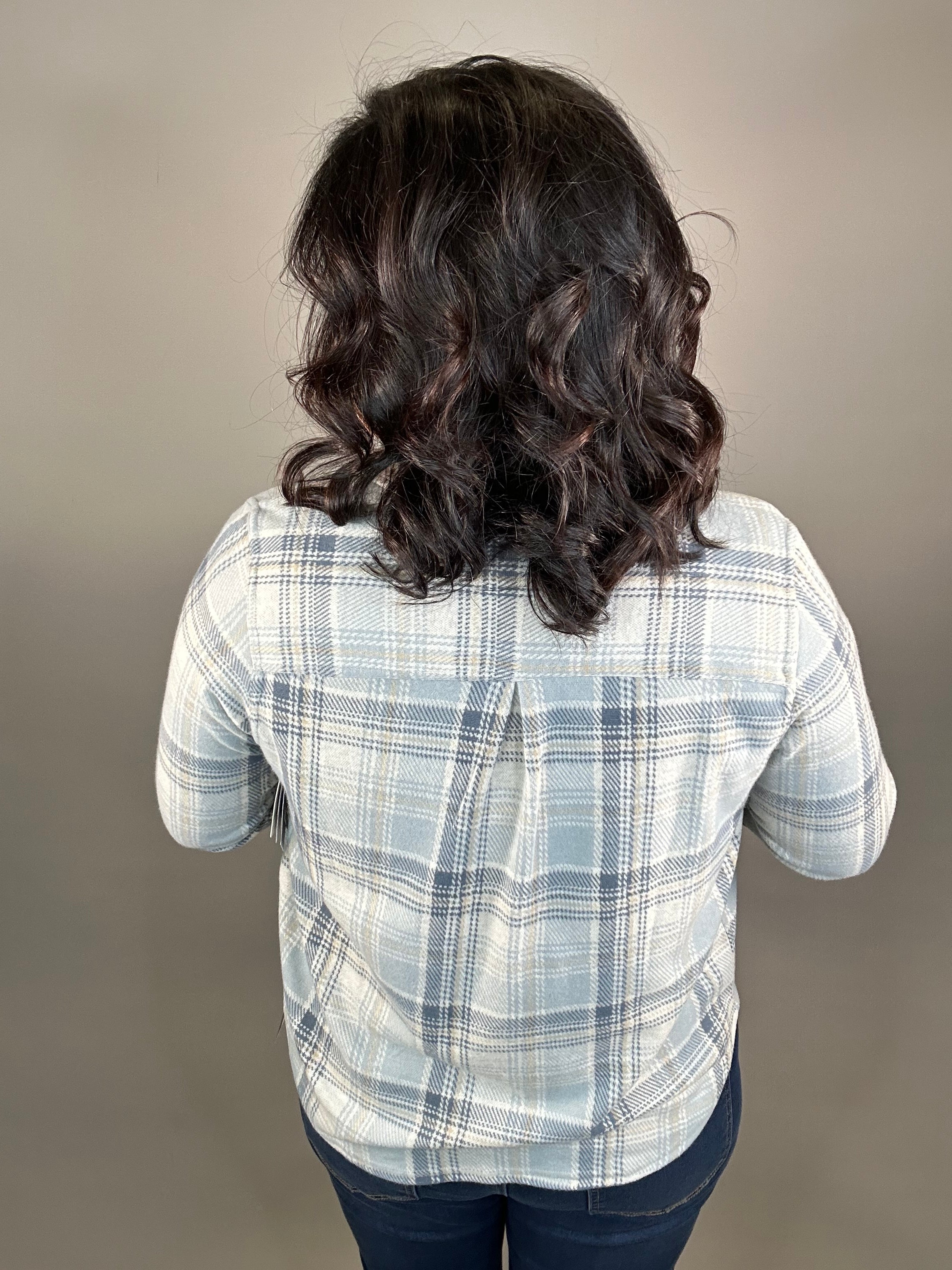 Blue/Tan Beatrice Flannel Tops - Button Ups FLAG AND ANTHEM