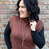 Camel Turtle Neck Sweater Vest