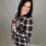 Coffee Ivory Plaid Cassian Shirt Tops - Button Ups THREAD & SUPPLY