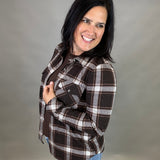 Coffee Ivory Plaid Cassian Shirt Tops - Button Ups THREAD & SUPPLY