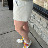 Sage/Cream Buffy Drawstring Shorts