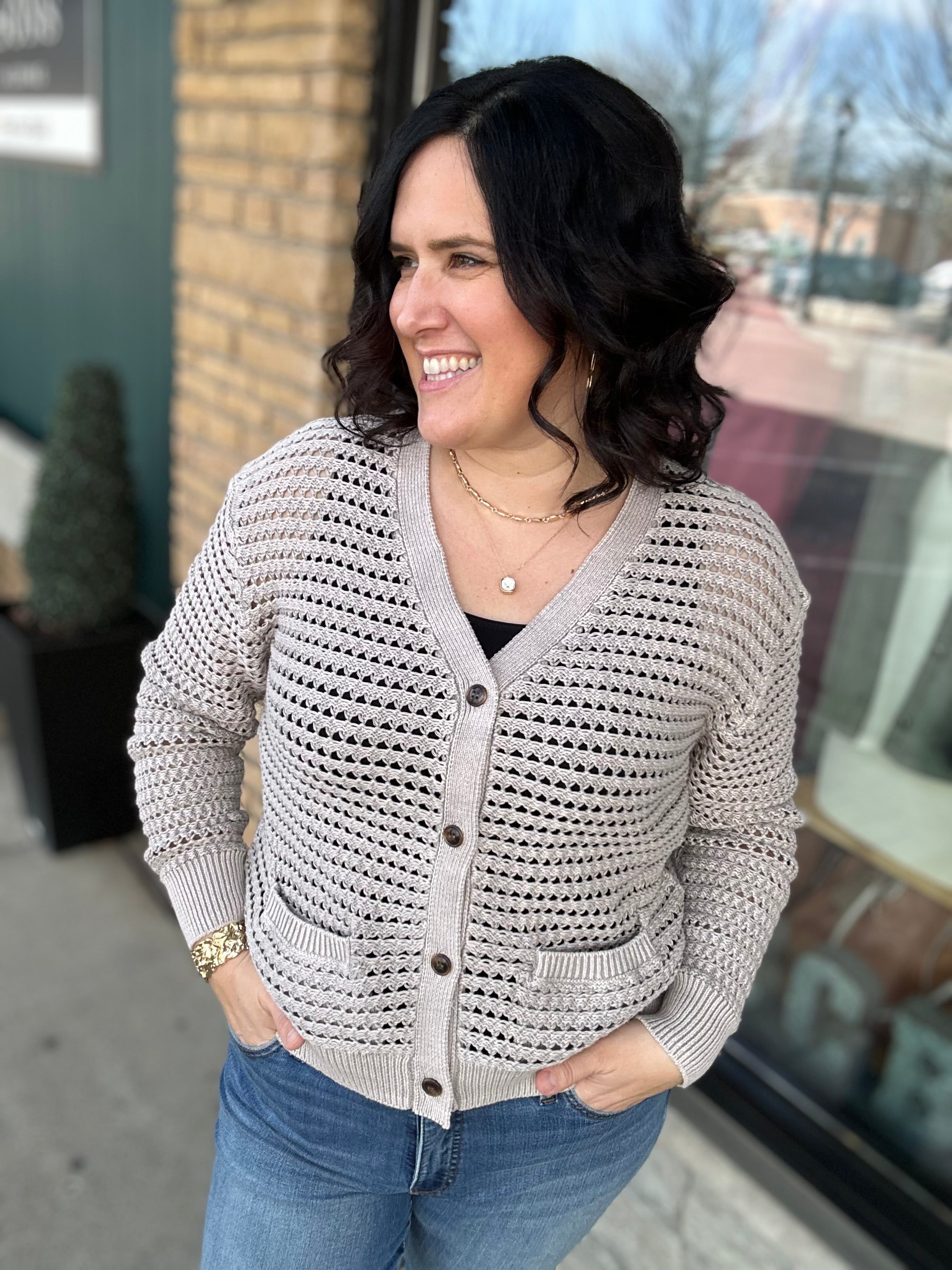 Tan Harriet Cardigan Tops- Cardigans FLAG AND ANTHEM