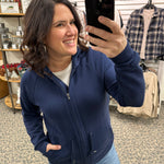 Deep Blue Kai Zip up Hoodie Outerwear- Jackets THREAD & SUPPLY
