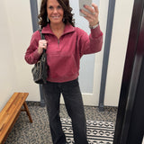 Burgundy Quarter Zip Sweatshirt