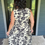 Paisley Print V-Neck Smocked Waist Zip Front Dress Dresses DOE & RAE