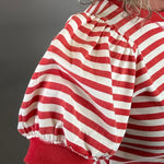 Red/Ivory Striped Puff Sleeve Top Top- Sweatshirts JODIFL