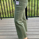 Burnt Olive Tummy Control Mid Rise Straight Jeans Bottom- Pants RISEN