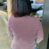 Burgundy Cream Stripe Jess Top