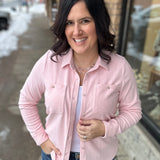 Soft Pink and White Stripe Lewis Top