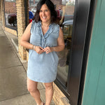 Ruffled Denim Dress Dresses EE:SOME