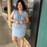Ruffled Denim Dress Dresses EE:SOME