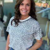 Leopard Short Sleeve Sweater Top - Sweater FATE by LFD