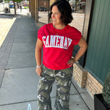 Red Game Day Top Tops- Sweatshirt PANACHE