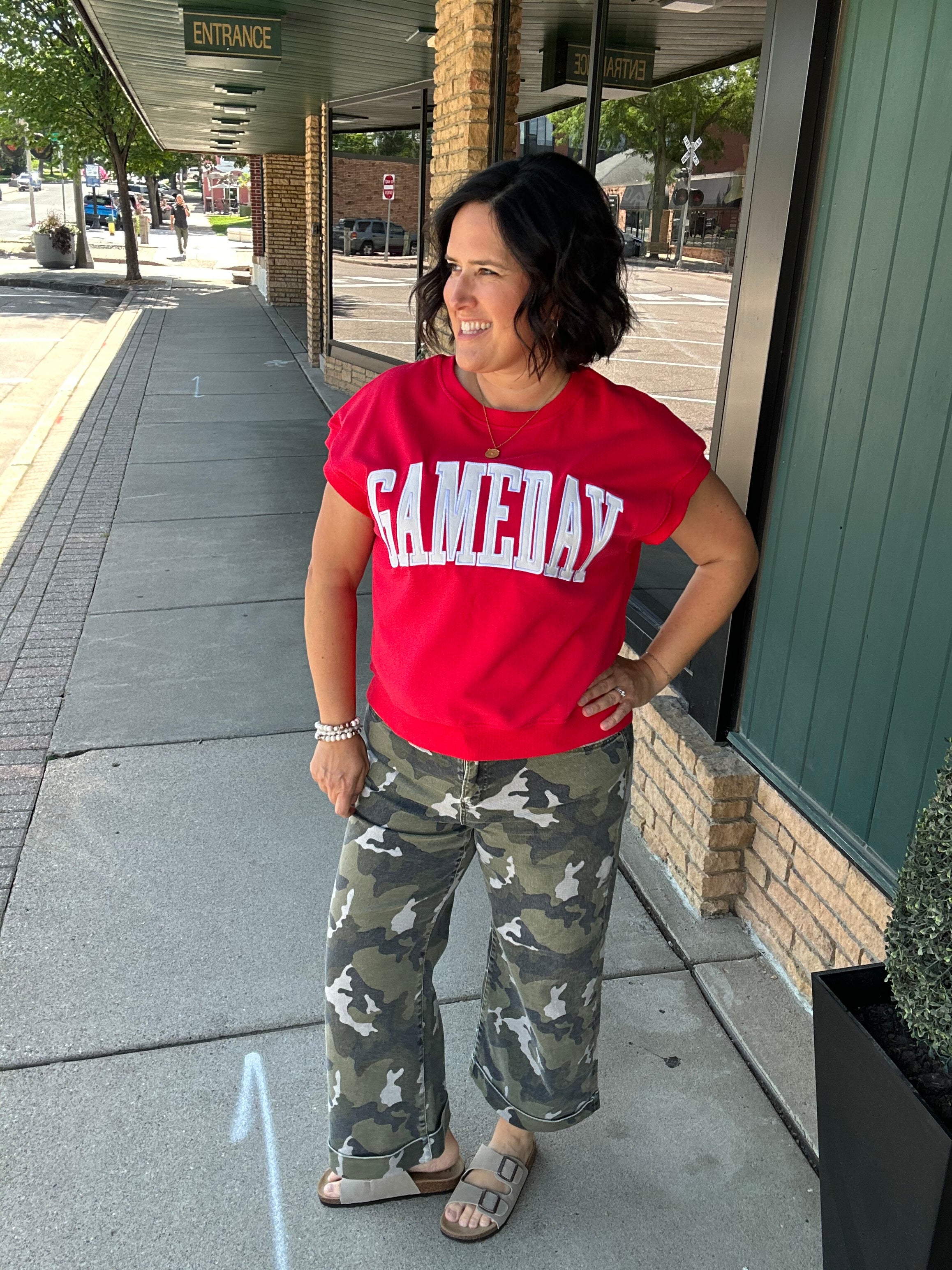 Red Game Day Top Tops- Sweatshirt PANACHE