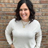 Heather Oatmeal Dream Knit Janie Top