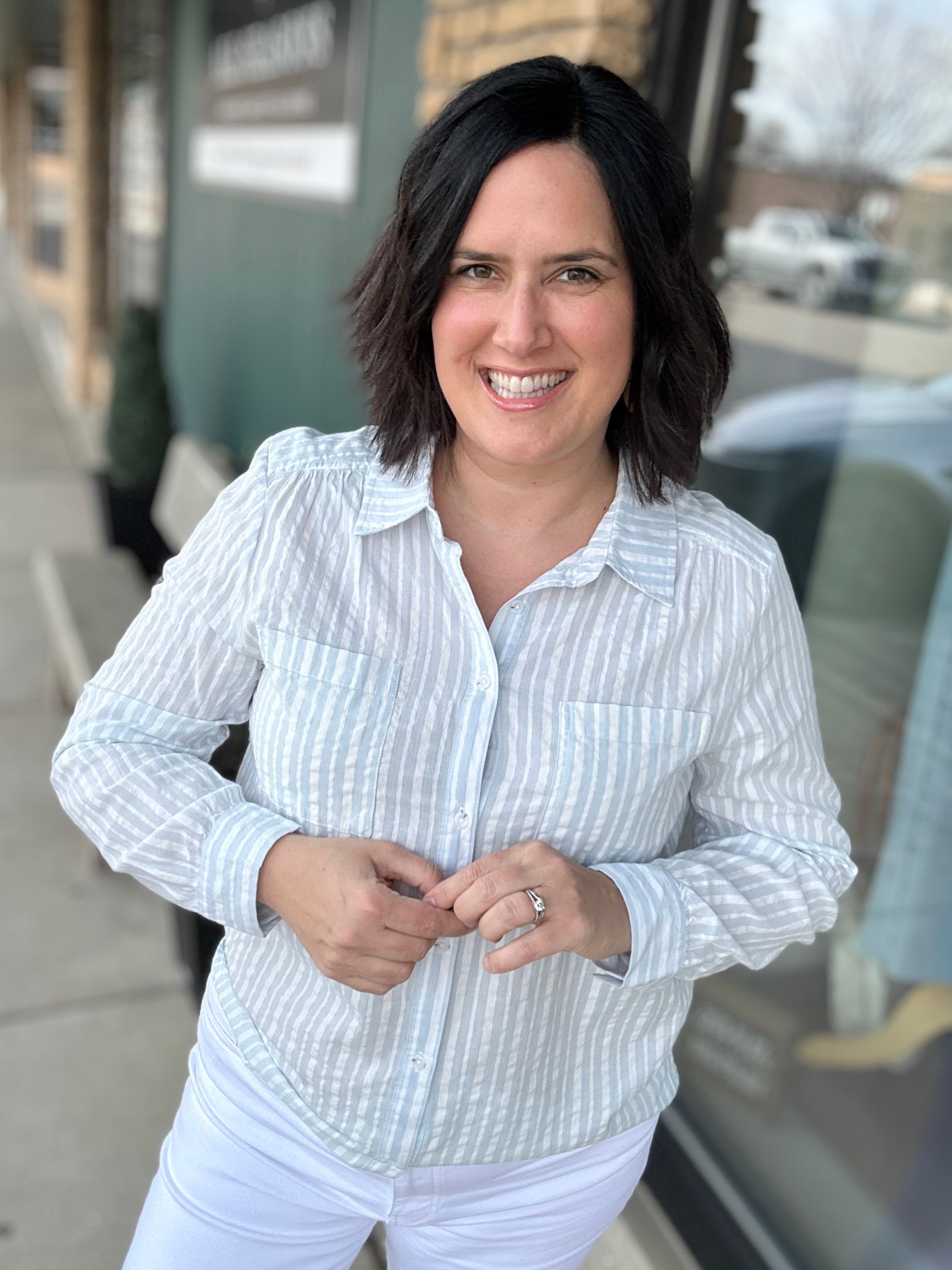 Ivory Blue Clover Shirt Tops - Button Ups THREAD & SUPPLY
