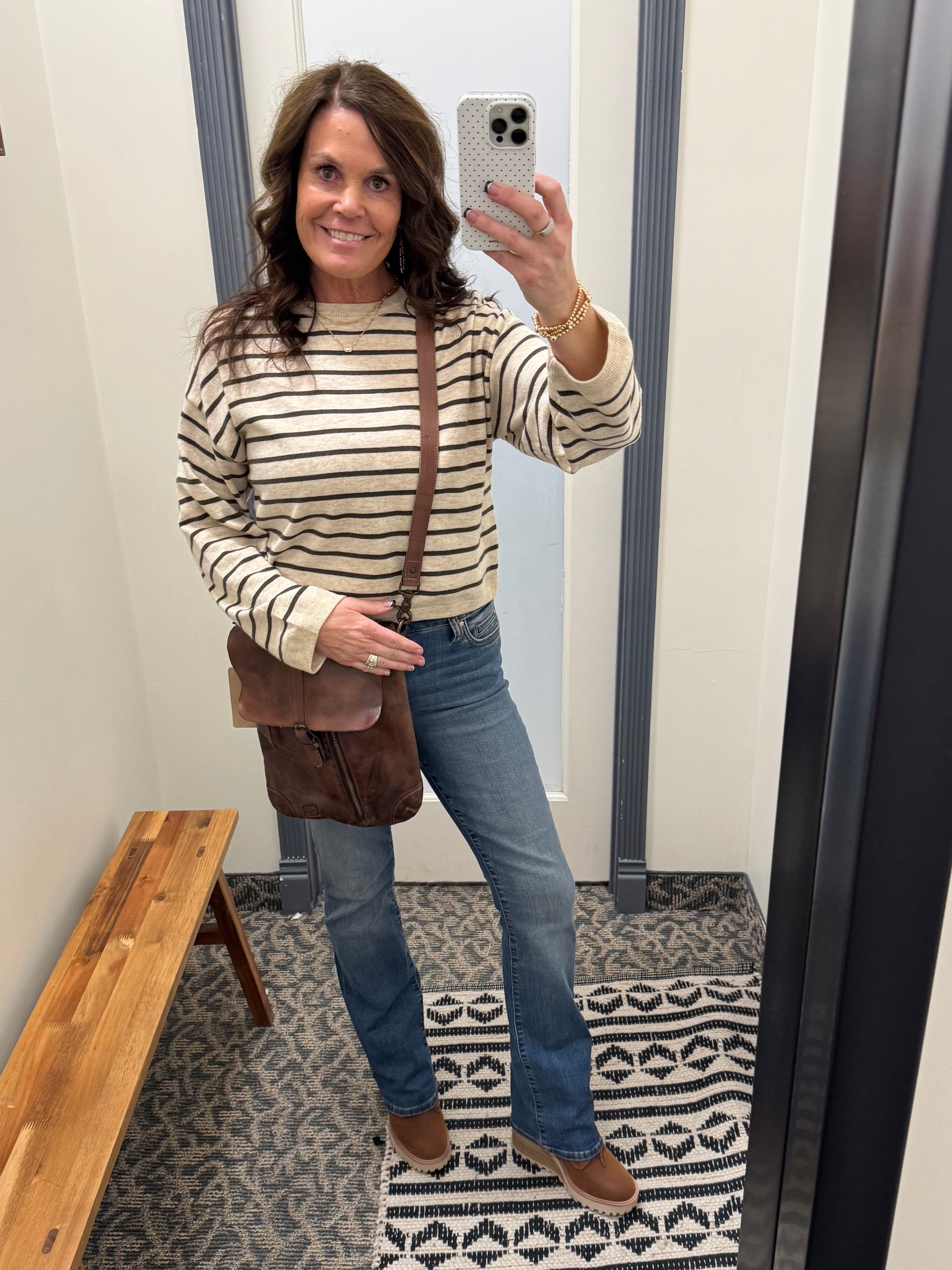 Oatmeal/Charcoal Soft Knitted Top Top - Sweater MIOU MUSE