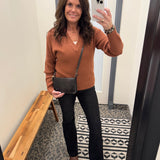 Rustic Brown Cornelia Sweater Top - Sweater THREAD & SUPPLY