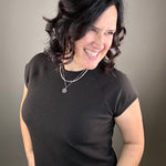 Black Cloudy Knit Top Top - Tee TRES BIEN