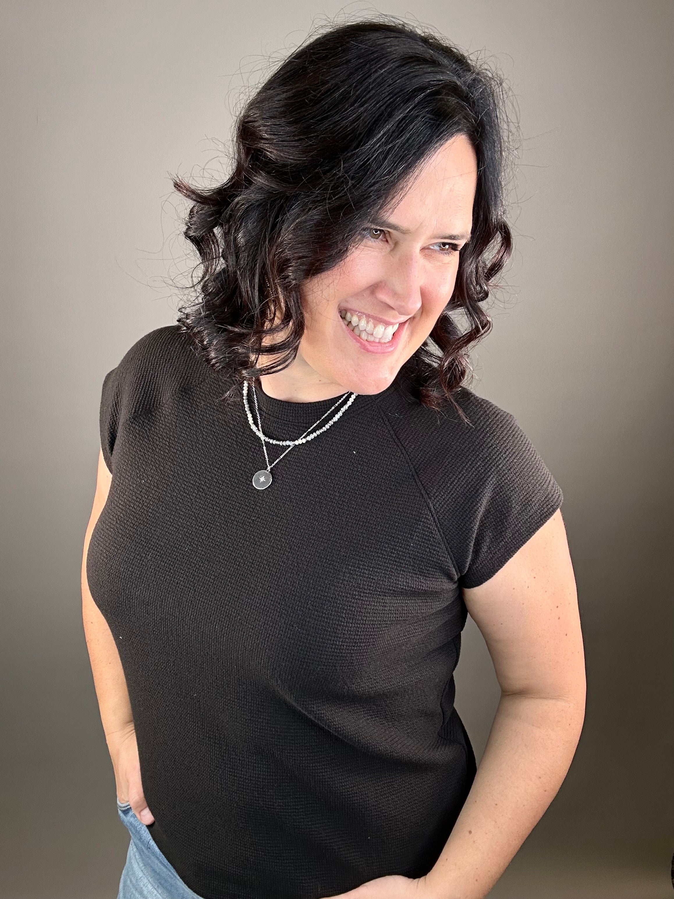 Black Cloudy Knit Top Top - Tee TRES BIEN