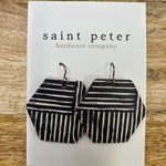 Closed Black Striped Hexagon Jewelry - Earrings St. Peter Hardware