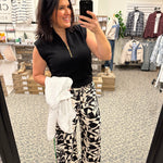 Black Collared Half Zip Sleeveless Top Tops- Blouses STAR DROP