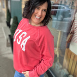 Red USA Hangout Top Top - Sweatshirt THREAD & SUPPLY