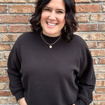 Black Cloudy Knit Long Sleeve Top Top - Sweatshirt TRES BIEN