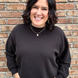 Black Cloudy Knit Long Sleeve Top Top - Sweatshirt TRES BIEN
