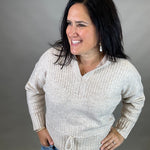 Cream Brantley Hooded Sweater Top - Sweater FLAG AND ANTHEM