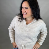 Cream Brantley Hooded Sweater Top - Sweater FLAG AND ANTHEM