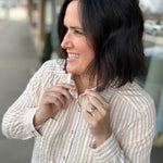 Ivory Taupe Clover Shirt Tops - Button Ups THREAD & SUPPLY