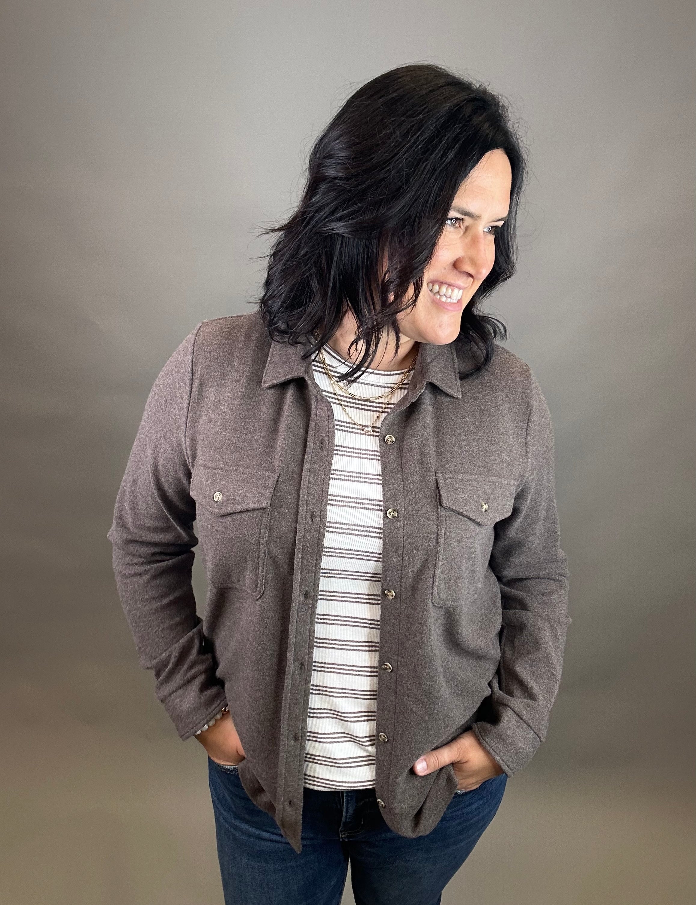 Brown Heather Cassian Shirt Tops - Button Ups THREAD & SUPPLY