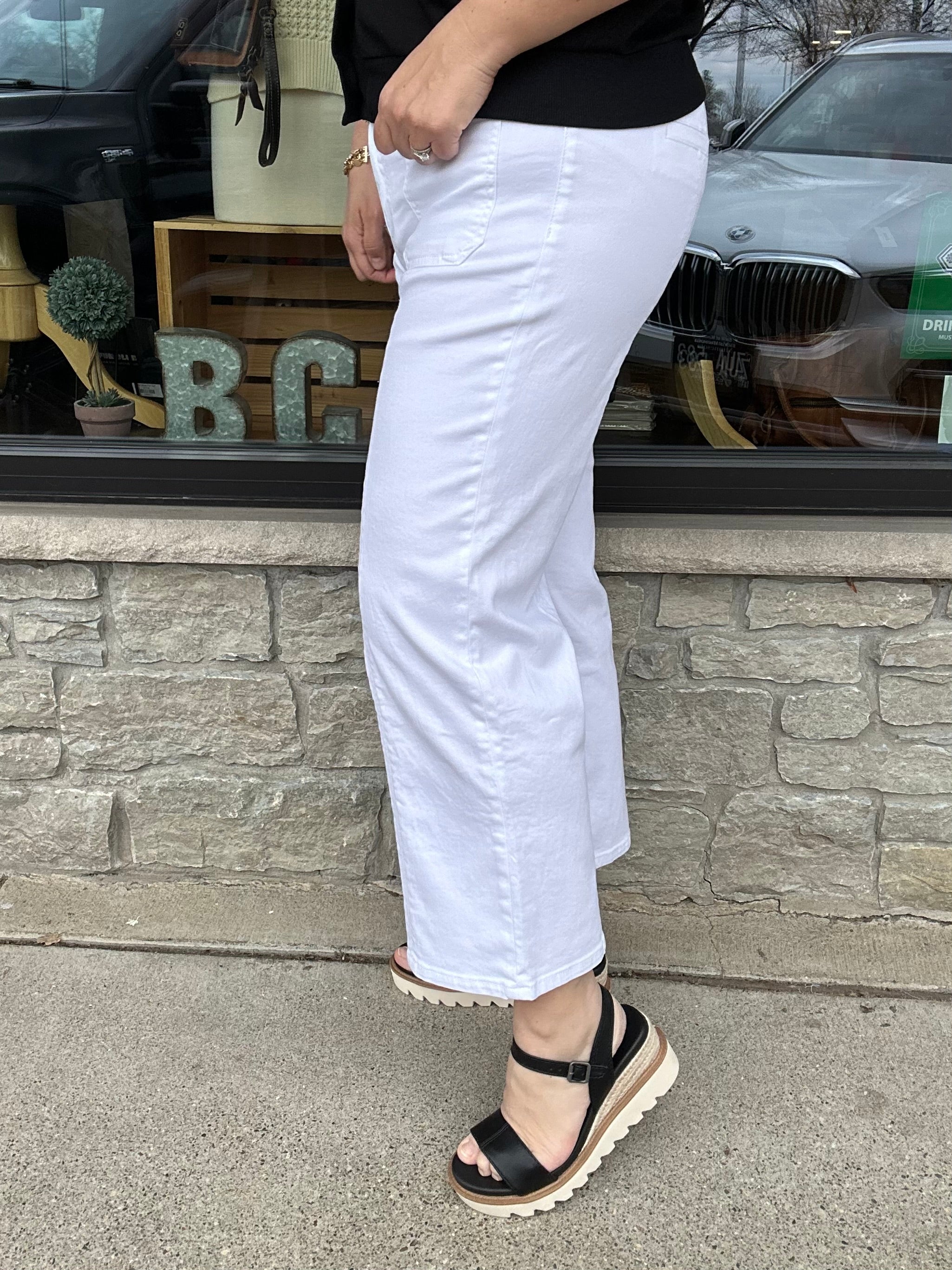 White Charlotte High Rise Jeans Bottom- Pants KUT FROM THE KLOTH