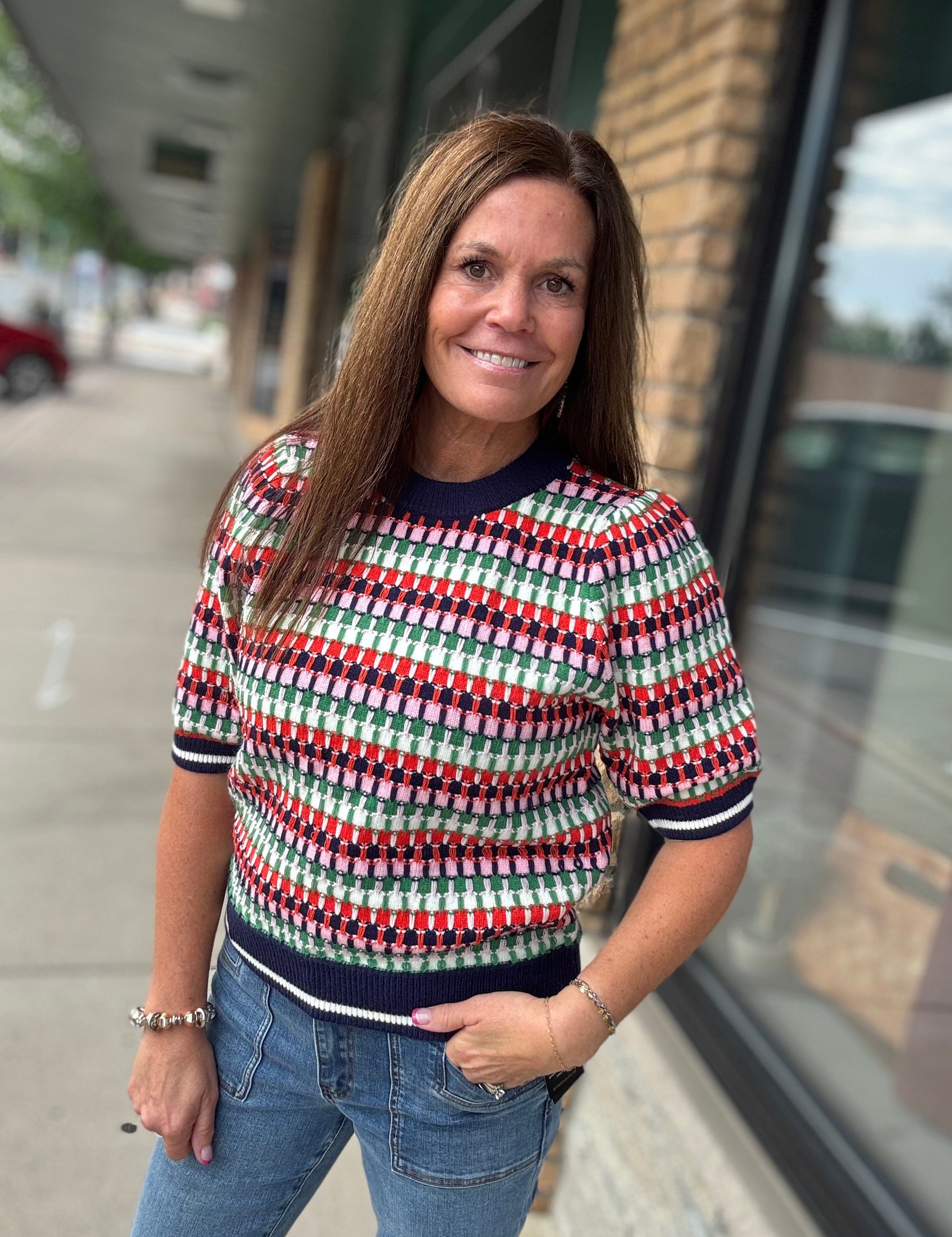 Multi Color Knit Sweater Top Top - Sweater THML