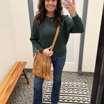 Forest Dolman Boat Neck Sweater Top - Sweater STACCATO