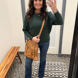 Forest Dolman Boat Neck Sweater Top - Sweater STACCATO