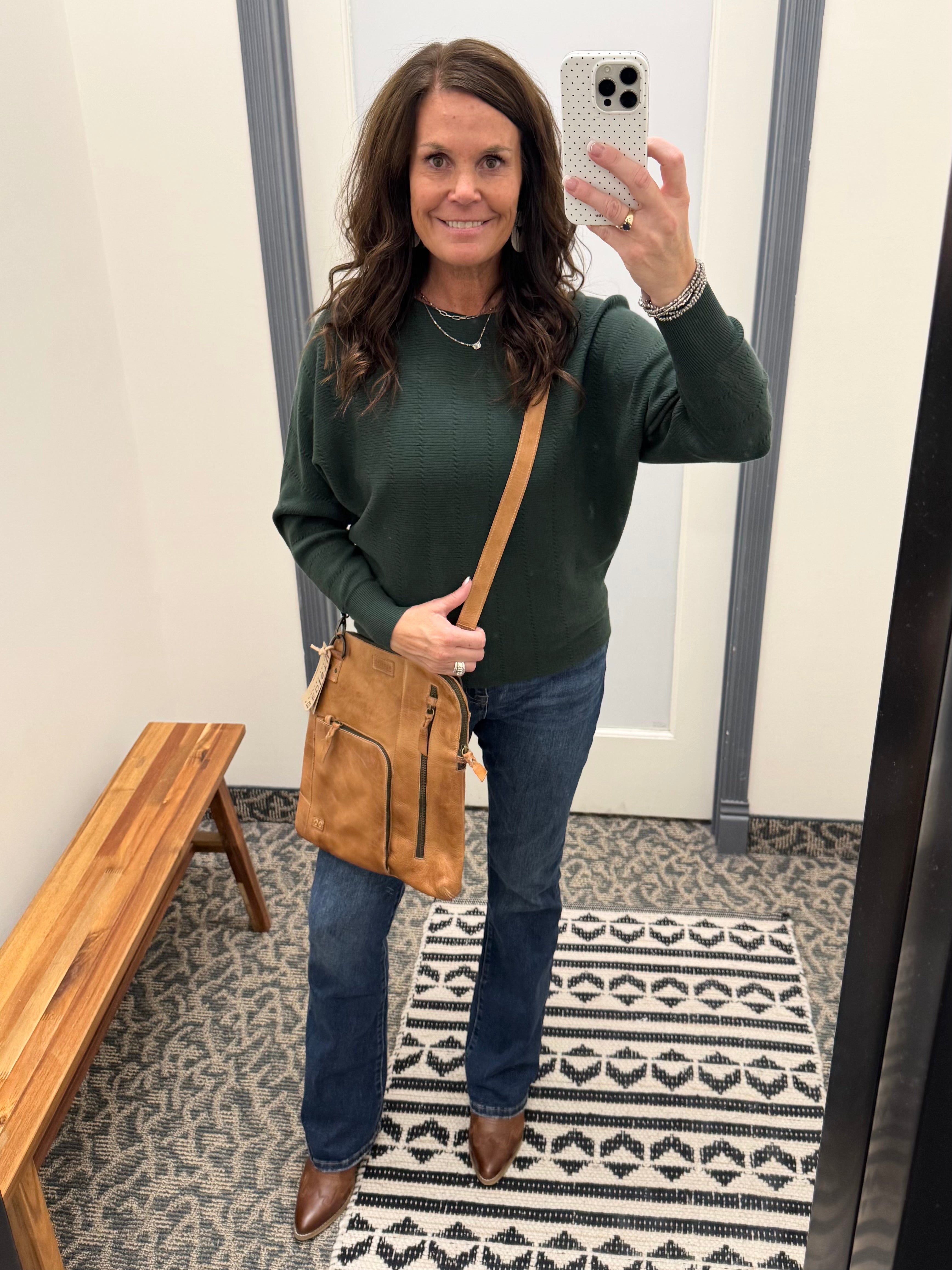 Forest Dolman Boat Neck Sweater Top - Sweater STACCATO