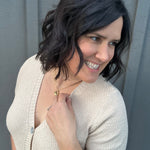 Oatmeal Waffle V Neck Cardigan Tops- Cardigans STACCATO