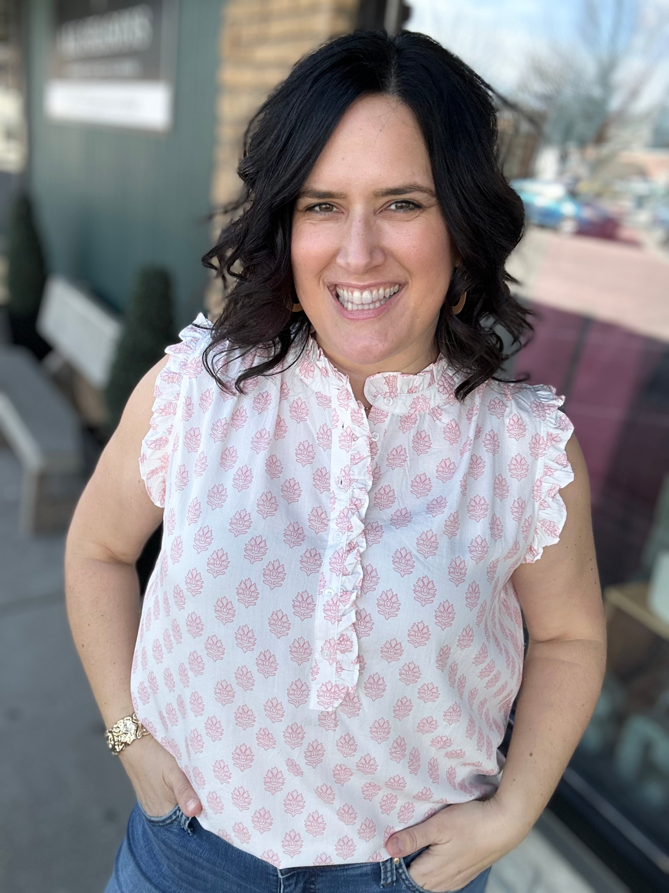 Anita Printed Tank Blouse Tops- Blouses FLAG AND ANTHEM