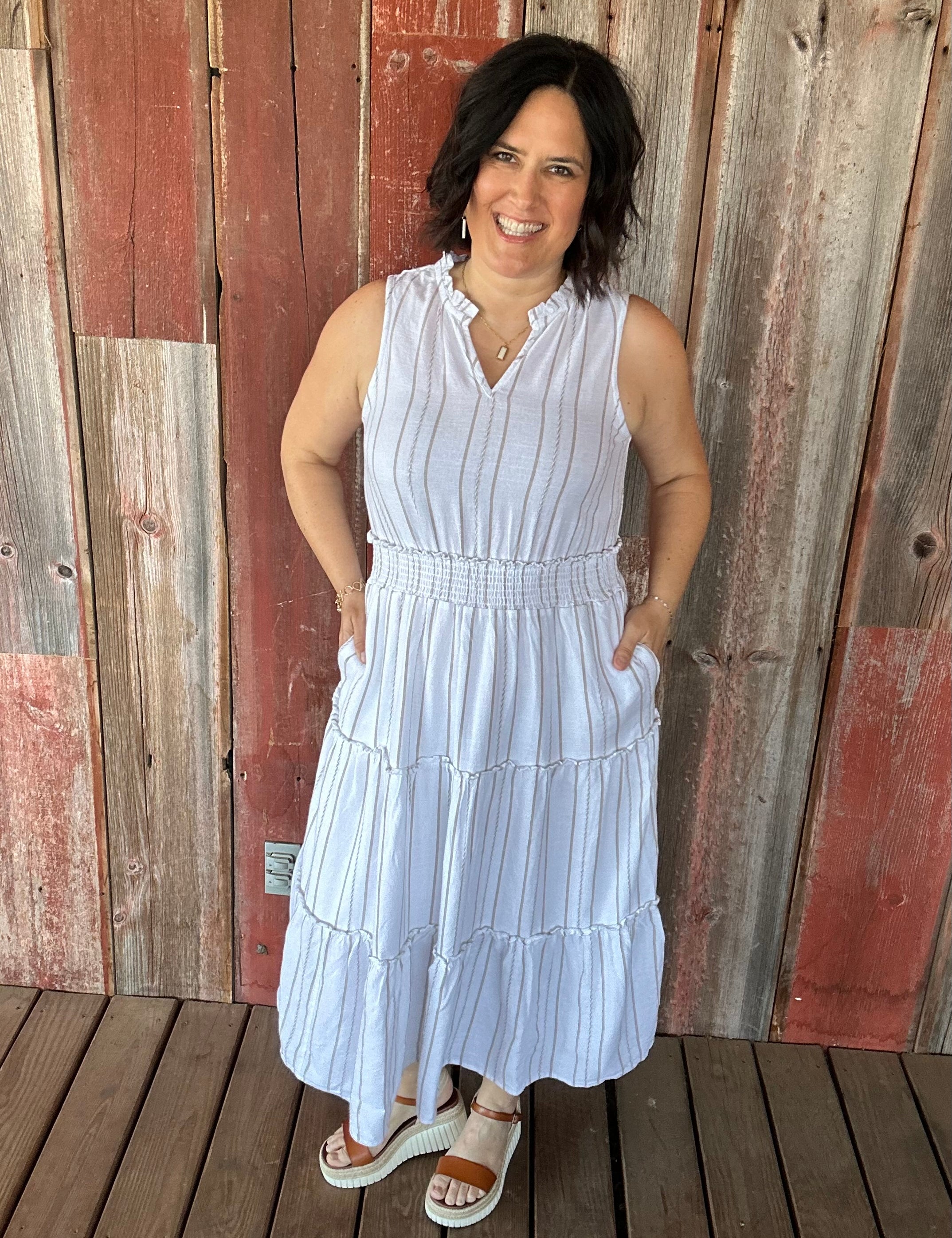 Ivory Taupe Amorette Dress Dresses THREAD & SUPPLY