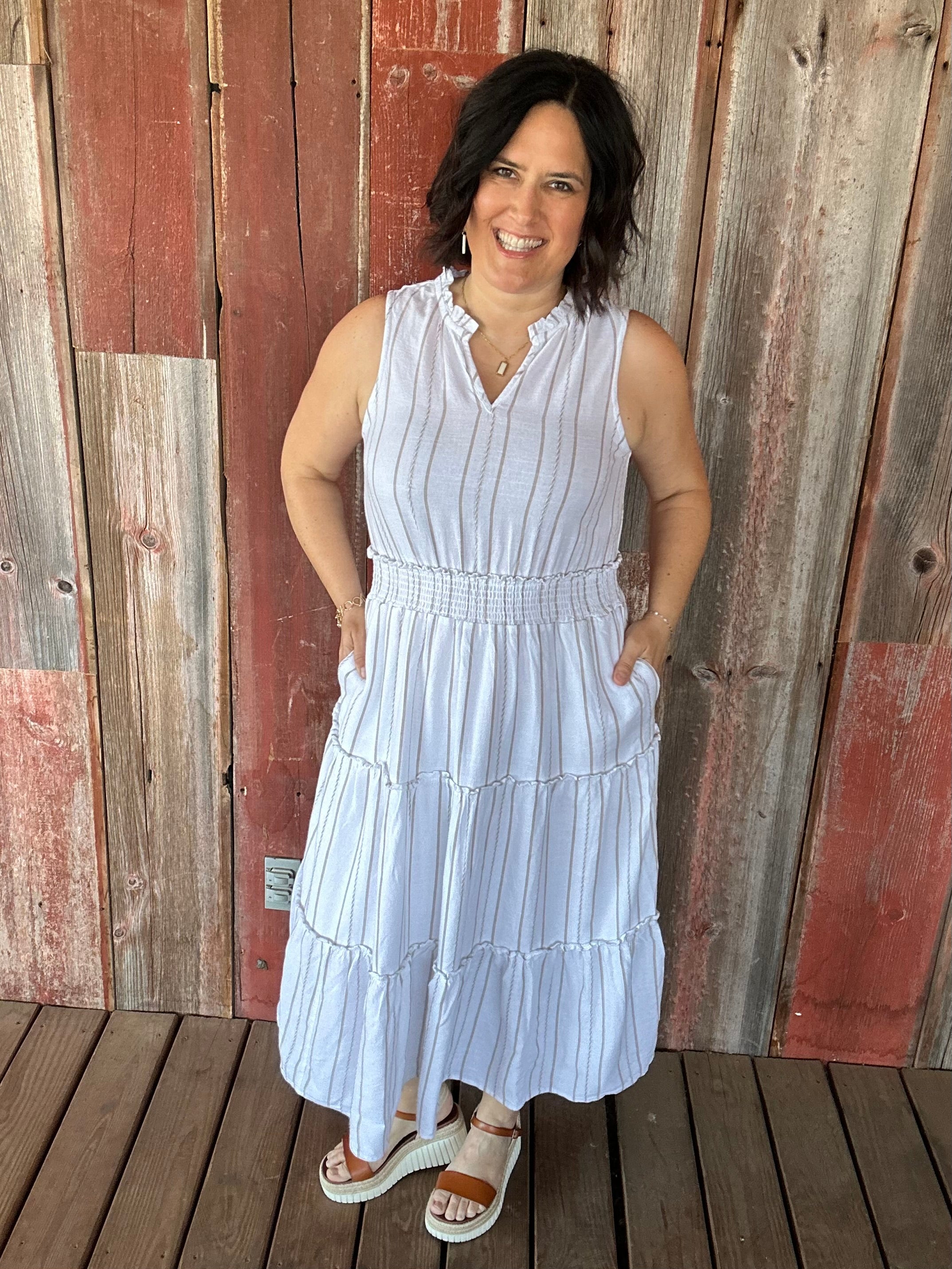 Ivory Taupe Amorette Dress Dresses THREAD & SUPPLY