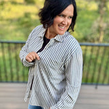 Reese Button Up Stripe Top Eclipse Tops - Button Ups Z Supply