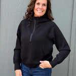 Black Quarter Zip Hoodie Top Top - Sweatshirt RAE MODE