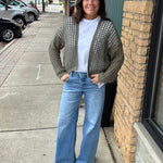 Olive Crochet Open Cardigan DOE & RAE