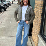 Olive Crochet Open Cardigan DOE & RAE