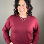 Festive Red Hemlet Sweater Top - Sweater VELVET HEART