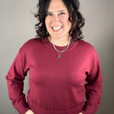 Festive Red Hemlet Sweater Top - Sweater VELVET HEART