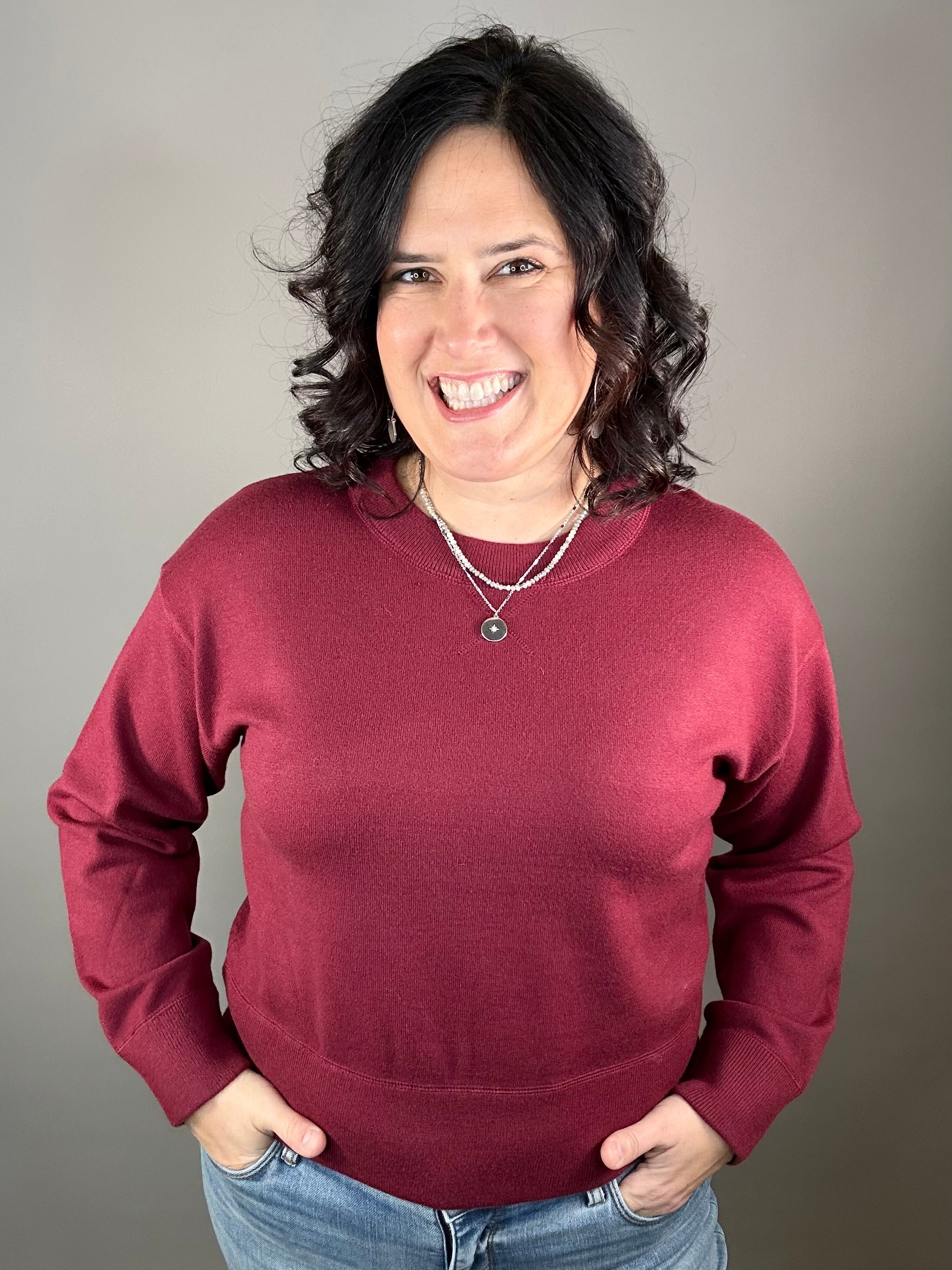 Festive Red Hemlet Sweater Top - Sweater VELVET HEART